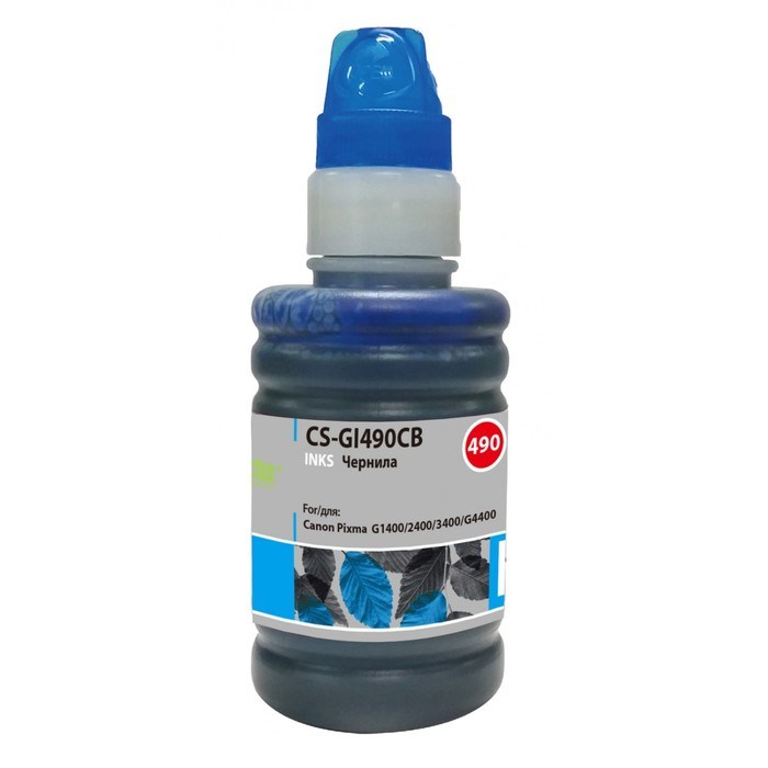 Чернила Cactus CS-GI490CB, для Canon Pixma G1400/G2400/G3400, 100мл, голубые - фото 51376950 Чернила Cactus CS-GI490CB, для Canon Pixma G1400/G2400/G3400, 100мл, голубые - фото 51376950