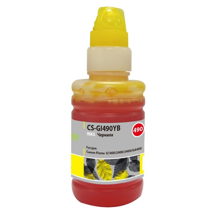 Чернила Cactus CS-GI490YB, для Canon Pixma G1400/G2400/G3400, 100мл, жёлтые - фото 51376955 Чернила Cactus CS-GI490YB, для Canon Pixma G1400/G2400/G3400, 100мл, жёлтые - фото 51376955
