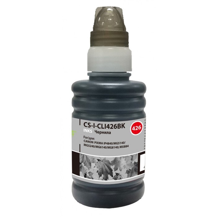 Чернила Cactus CS-I-CLI426BK, для Canon Pixma MG5140/5240/6140/8140/MX884, 100мл, чёрные - фото 51376993 Чернила Cactus CS-I-CLI426BK, для Canon Pixma MG5140/5240/6140/8140/MX884, 100мл, чёрные - фото 51376993
