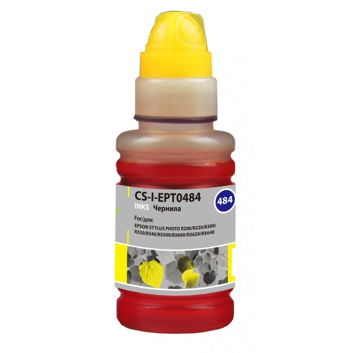 Чернила Cactus CS-I-EPT0484, для Epson StPh R200/R220/R300/R320/R340, 100мл, жёлтые - фото 51377030 Чернила Cactus CS-I-EPT0484, для Epson StPh R200/R220/R300/R320/R340, 100мл, жёлтые - фото 51377030