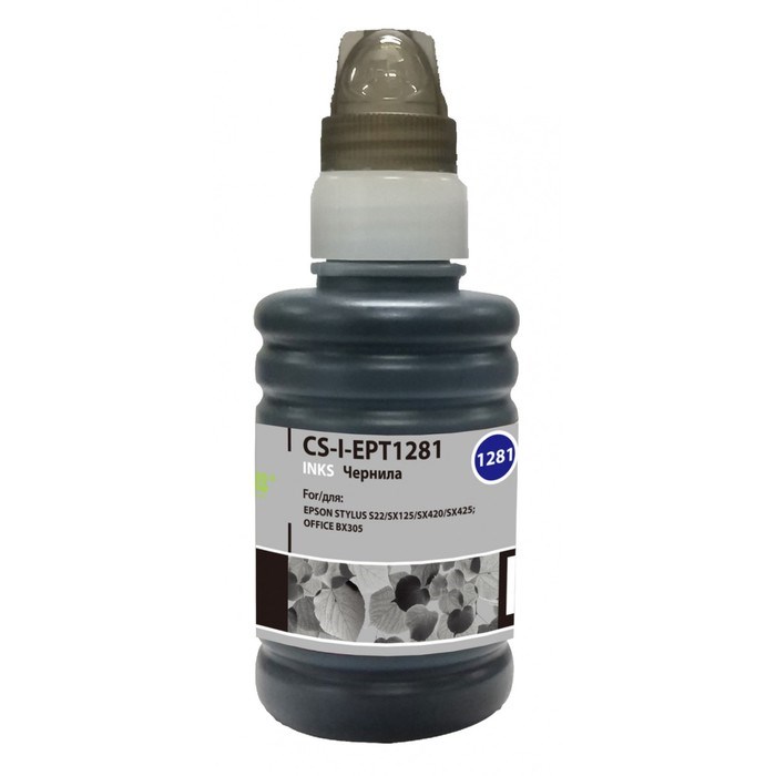 Чернила Cactus CS-I-EPT1281, для Epson St S22/SX125/SX420/SX425/Of BX305, 100мл, чёрные - фото 51377054 Чернила Cactus CS-I-EPT1281, для Epson St S22/SX125/SX420/SX425/Of BX305, 100мл, чёрные - фото 51377054