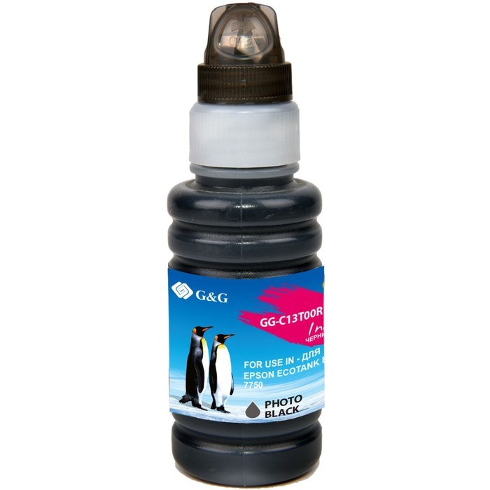 Чернила G&G GG-C13T00R140, для Epson EcoTank 7700/7750, 70мл, чёрные - фото 51377097 Чернила G&G GG-C13T00R140, для Epson EcoTank 7700/7750, 70мл, чёрные - фото 51377097