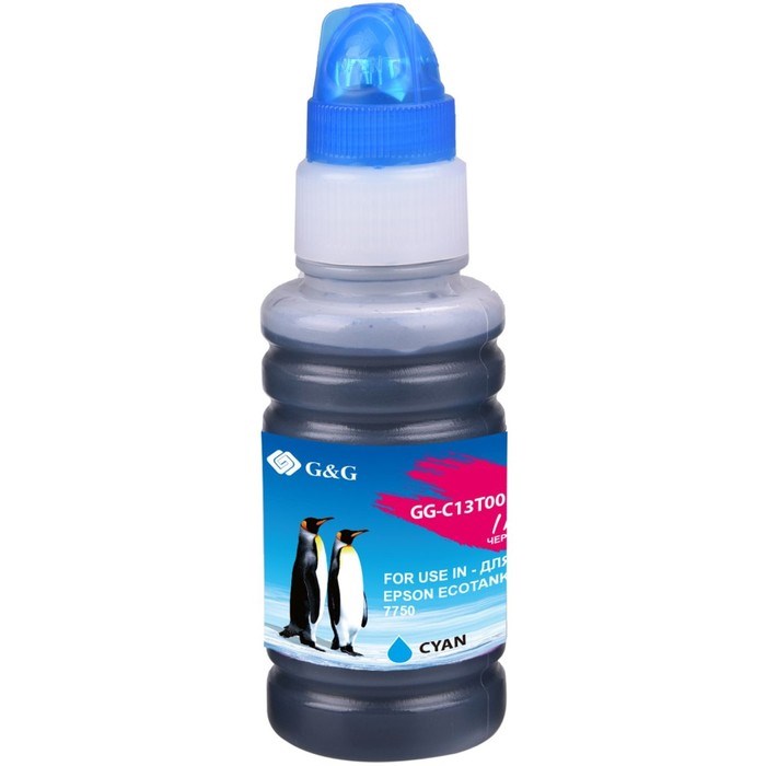 Чернила G&G GG-C13T00R240, для Epson EcoTank 7700/7750, 70мл, голубые - фото 51377099 Чернила G&G GG-C13T00R240, для Epson EcoTank 7700/7750, 70мл, голубые - фото 51377099