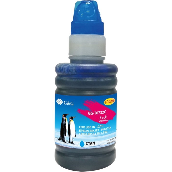 Чернила G&G GG-T6732C, для Epson L800/L805/L810/L850, 100мл, голубые - фото 51377121 Чернила G&G GG-T6732C, для Epson L800/L805/L810/L850, 100мл, голубые - фото 51377121