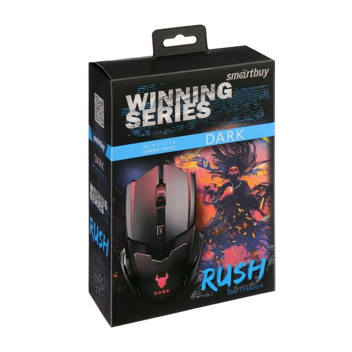 Мышь Smartbuy RUSH Dark, игровая, беспроводная, 1600 dpi, 2хААА, USB, подсветка, чёрная - фото 51377357 Мышь Smartbuy RUSH Dark, игровая, беспроводная, 1600 dpi, 2хААА, USB, подсветка, чёрная - фото 51377357