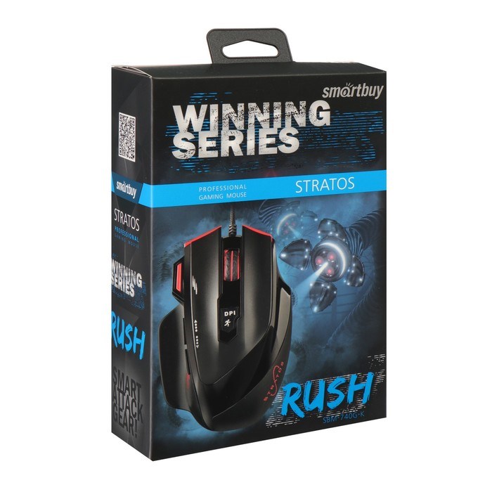 Мышь Smartbuy RUSH Stratos, игровая, проводная, 3200 dpi, USB, подсветка, чёрная - фото 51377389 Мышь Smartbuy RUSH Stratos, игровая, проводная, 3200 dpi, USB, подсветка, чёрная - фото 51377389
