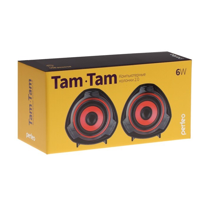 Компьютерные колонки 2.0 Perfeo "TAM-TAM", 2х3Вт, USB, черные - фото 51377504 Компьютерные колонки 2.0 Perfeo "TAM-TAM", 2х3Вт, USB, черные - фото 51377504