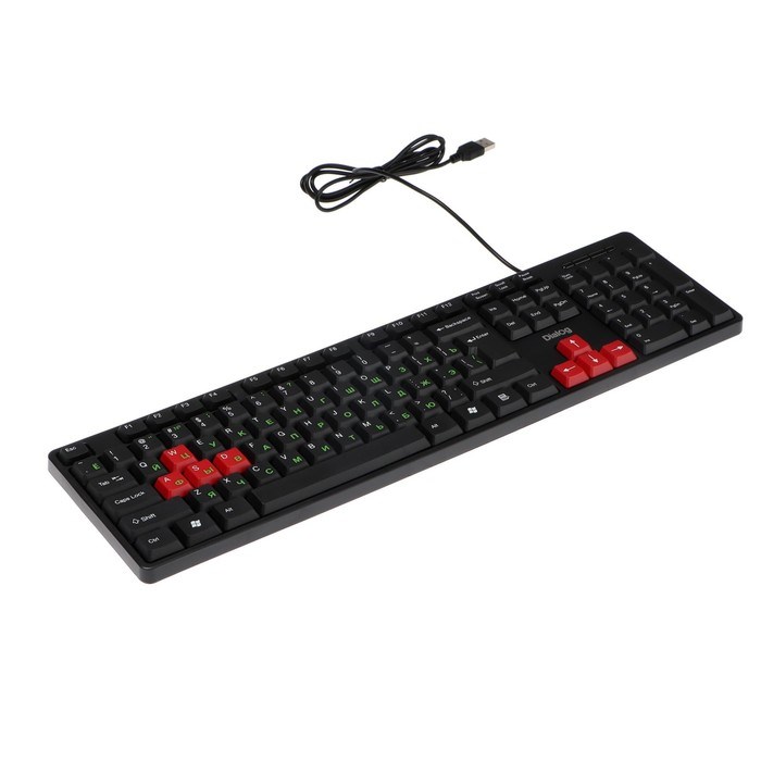 Клавиатура Dialog KS-030U BLACK-RED Standart, проводная, мембранная,104 клавиши, USB, чёрная - фото 51377811 Клавиатура Dialog KS-030U BLACK-RED Standart, проводная, мембранная,104 клавиши, USB, чёрная - фото 51377811