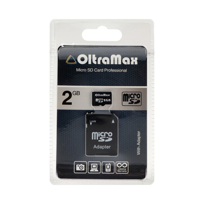 Карта памяти OltraMax MicroSD, 2 Гб, класс 2, с адаптером SD - фото 51378078 Карта памяти OltraMax MicroSD, 2 Гб, класс 2, с адаптером SD - фото 51378078