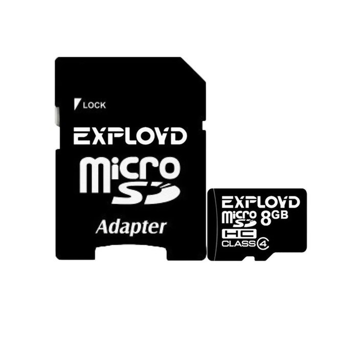 Карта памяти Exployd MicroSD, 8 Гб, SDHC, класс 4, с адаптером SD - фото 51378087 Карта памяти Exployd MicroSD, 8 Гб, SDHC, класс 4, с адаптером SD - фото 51378087