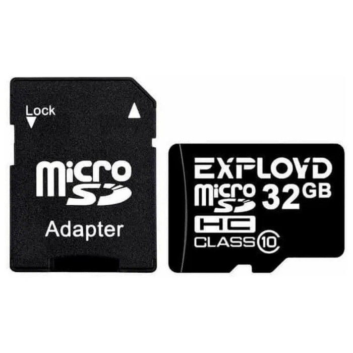 Карта памяти Exployd MicroSD, 32 Гб, SDHC, класс 10, с адаптером SD - фото 51378102 Карта памяти Exployd MicroSD, 32 Гб, SDHC, класс 10, с адаптером SD - фото 51378102