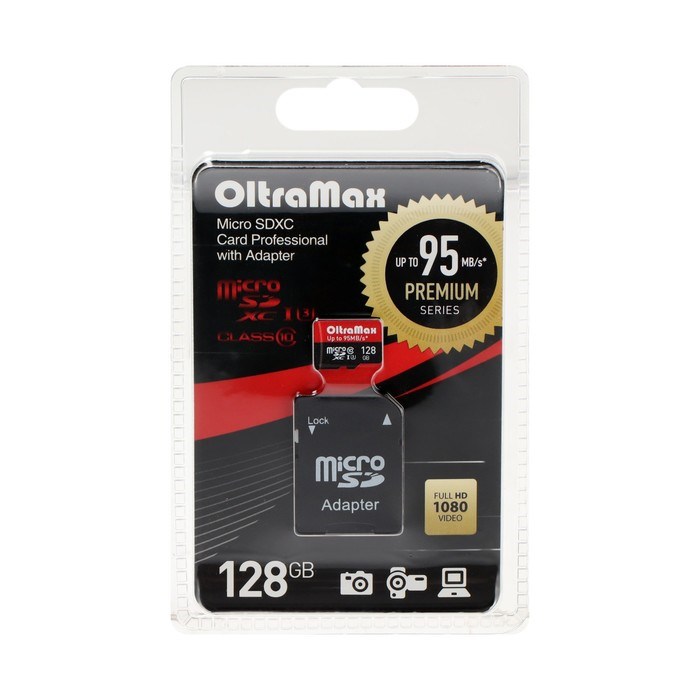 Карта памяти OltraMax MicroSD, 128 Гб, SDHC, UHS-1, класс 10, 95 Мб/с, с адаптером SD - фото 51378111 Карта памяти OltraMax MicroSD, 128 Гб, SDHC, UHS-1, класс 10, 95 Мб/с, с адаптером SD - фото 51378111