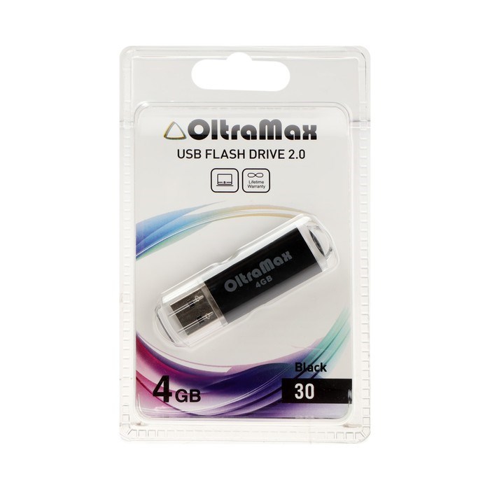 Флешка OltraMax 30, 4 Гб, USB2.0, чт до 15 Мб/с, зап до 8 Мб/с, чёрная - фото 51378125 Флешка OltraMax 30, 4 Гб, USB2.0, чт до 15 Мб/с, зап до 8 Мб/с, чёрная - фото 51378125