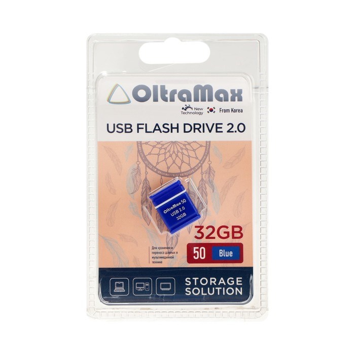 Флешка OltraMax 50, 32 Гб, USB2.0, чт до 15 Мб/с, зап до 8 Мб/с, синяя - фото 51378185 Флешка OltraMax 50, 32 Гб, USB2.0, чт до 15 Мб/с, зап до 8 Мб/с, синяя - фото 51378185