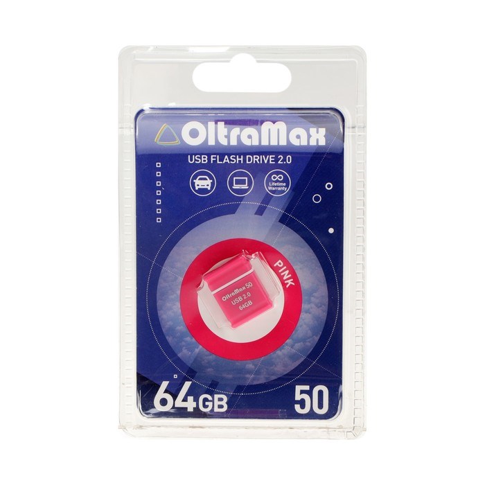 Флешка OltraMax 50, 64 Гб, USB2.0, чт до 15 Мб/с, зап до 8 Мб/с, розовая - фото 51378217 Флешка OltraMax 50, 64 Гб, USB2.0, чт до 15 Мб/с, зап до 8 Мб/с, розовая - фото 51378217