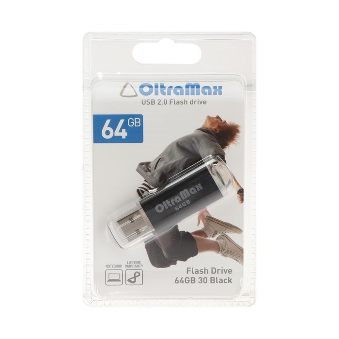 Флешка OltraMax 30, 64 Гб, USB2.0, чт до 15 Мб/с, зап до 8 Мб/с, чёрная - фото 51378229 Флешка OltraMax 30, 64 Гб, USB2.0, чт до 15 Мб/с, зап до 8 Мб/с, чёрная - фото 51378229