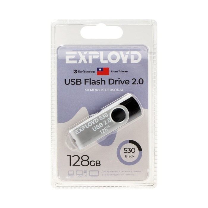 Флешка Exployd 530, 128 Гб, USB2.0, чт до 15 Мб/с, зап до 8 Мб/с, чёрная - фото 51378233 Флешка Exployd 530, 128 Гб, USB2.0, чт до 15 Мб/с, зап до 8 Мб/с, чёрная - фото 51378233