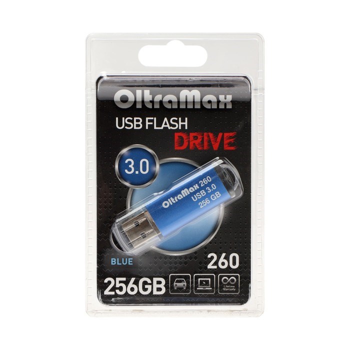 Флешка OltraMax 260, 256 Гб, USB3.0, чт до 70 Мб/с, зап до 20 Мб/с, синяя - фото 51378240 Флешка OltraMax 260, 256 Гб, USB3.0, чт до 70 Мб/с, зап до 20 Мб/с, синяя - фото 51378240