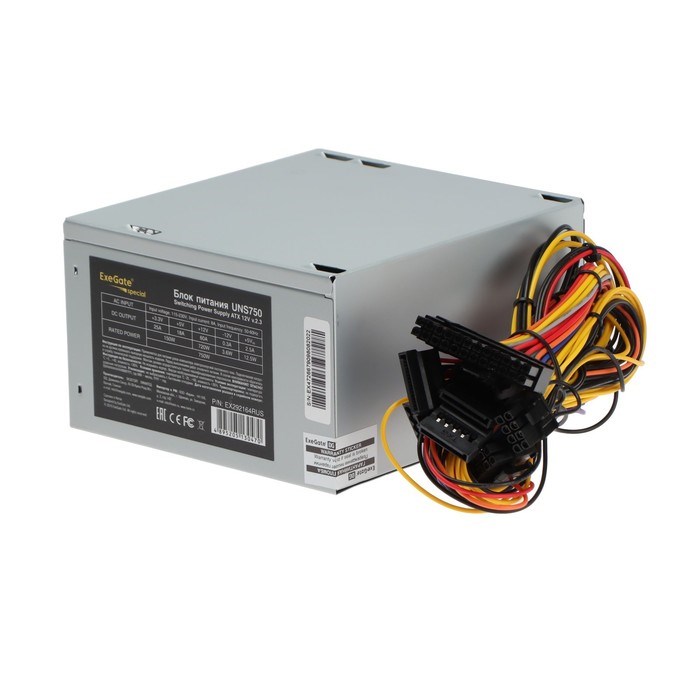 Блок питания ExeGate UNS750, ATX, 750W, (24+4+4 pin), 120mm fan, 3х Sata - фото 51378320 Блок питания ExeGate UNS750, ATX, 750W, (24+4+4 pin), 120mm fan, 3х Sata - фото 51378320