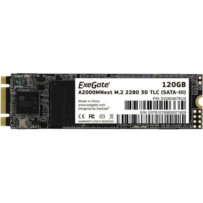 Накопитель SSD ExeGate Next A2000TS120, SATA III, 120 Гб, TLC, М2 - фото 51378409 Накопитель SSD ExeGate Next A2000TS120, SATA III, 120 Гб, TLC, М2 - фото 51378409