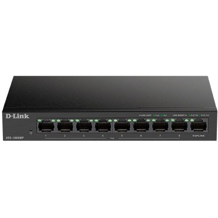 Коммутатор D-Link DES-1009MP DES-1009MP/A1A, неуправляемый, 8x10/100BASE-TX - фото 51378526 Коммутатор D-Link DES-1009MP DES-1009MP/A1A, неуправляемый, 8x10/100BASE-TX - фото 51378526