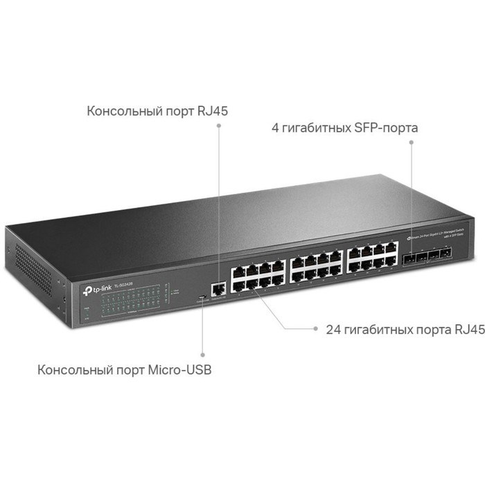 Коммутатор TP-Link JetStream TL-SG3428, управляемый, 24х10/100/1000BASE-T - фото 51378646 Коммутатор TP-Link JetStream TL-SG3428, управляемый, 24х10/100/1000BASE-T - фото 51378646
