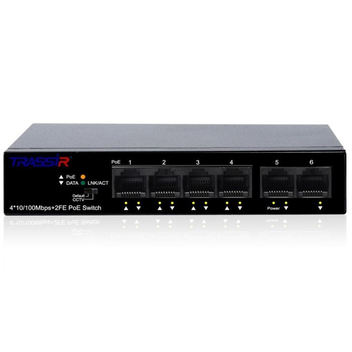 Коммутатор Trassir TR-NS1106-60-4POE, 6х10/100/1000BASE-T - фото 51378711 Коммутатор Trassir TR-NS1106-60-4POE, 6х10/100/1000BASE-T - фото 51378711