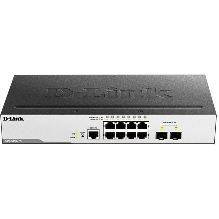 Коммутатор D-Link DGS-3000-10L/B1A, управляемый, 8х10/100/1000BASE-T - фото 51378783 Коммутатор D-Link DGS-3000-10L/B1A, управляемый, 8х10/100/1000BASE-T - фото 51378783