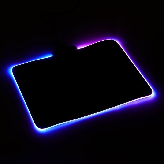 Коврик для мыши, 35х25х0.3 см, с подсветкой RGB, USB, черный - фото 51378936 Коврик для мыши, 35х25х0.3 см, с подсветкой RGB, USB, черный - фото 51378936