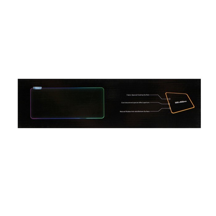 Коврик для мыши, 35х25х0.3 см, с подсветкой RGB, USB, черный - фото 51378946 Коврик для мыши, 35х25х0.3 см, с подсветкой RGB, USB, черный - фото 51378946