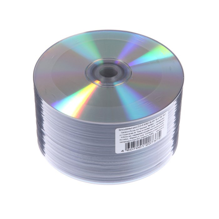 Диск DVD+R Mirex Blank 50, 16х, 4.7 Гб, 1 шт - фото 51379811 Диск DVD+R Mirex Blank 50, 16х, 4.7 Гб, 1 шт - фото 51379811