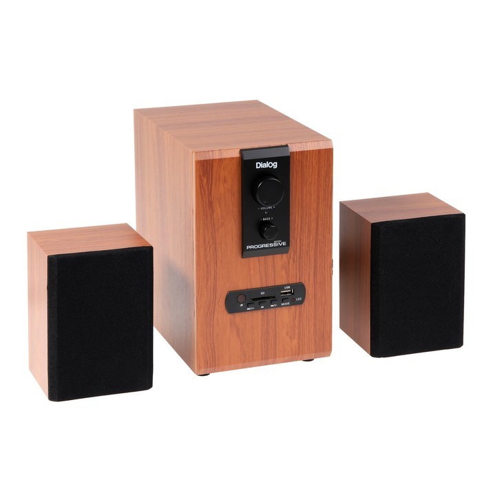 Компьютерные колонки 2.1 Dialog AP-150, 2 х 5Вт + 10Вт, MP3, пульт ДУ, 220В, коричневые - фото 51379817 Компьютерные колонки 2.1 Dialog AP-150, 2 х 5Вт + 10Вт, MP3, пульт ДУ, 220В, коричневые - фото 51379817