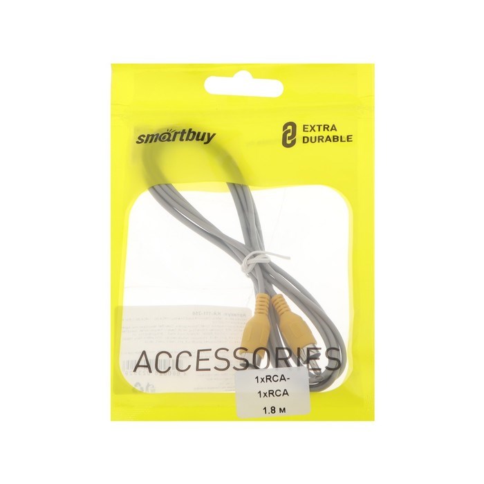 Кабель аудио/видео Smartbuy KA-111-250, 1xRCA(m)-1xRCA(m), 1.8 м, серый - фото 51379846 Кабель аудио/видео Smartbuy KA-111-250, 1xRCA(m)-1xRCA(m), 1.8 м, серый - фото 51379846