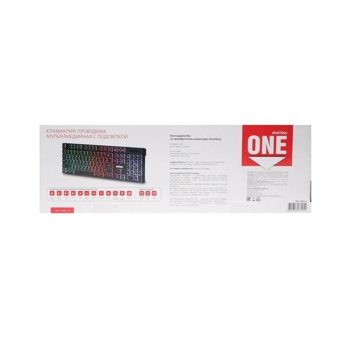 Клавиатура Smartbuy ONE 240, проводная, мембранная, 104 клавиши, USB, подсветка, чёрная - фото 51379868 Клавиатура Smartbuy ONE 240, проводная, мембранная, 104 клавиши, USB, подсветка, чёрная - фото 51379868