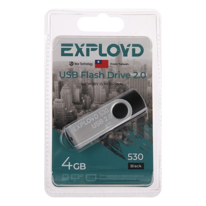 Флешка Exployd 530, 4 Гб, USB2.0, чт до 70 Мб/с, зап до 20 Мб/с, черная - фото 51379948 Флешка Exployd 530, 4 Гб, USB2.0, чт до 70 Мб/с, зап до 20 Мб/с, черная - фото 51379948