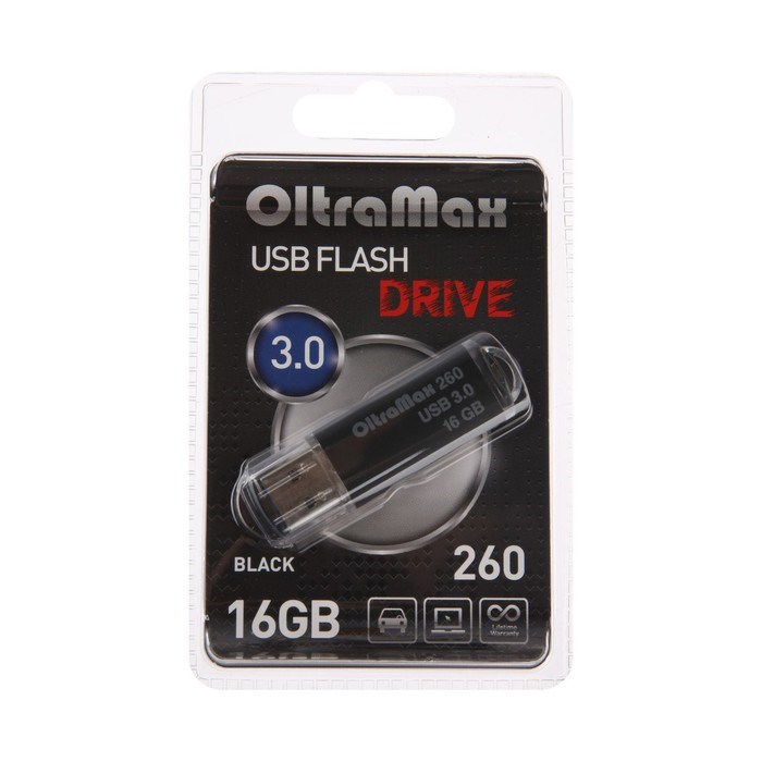Флешка OltraMax 260, 16 Гб, USB3.0, чт до 70 Мб/с, зап до 20 Мб/с, черная - фото 51379975 Флешка OltraMax 260, 16 Гб, USB3.0, чт до 70 Мб/с, зап до 20 Мб/с, черная - фото 51379975