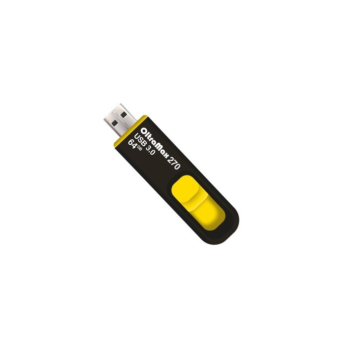 Флешка OltraMax 270, 64 Гб, USB3.0, чт до 70 Мб/с, зап до 20 Мб/с, желтая - фото 51380042 Флешка OltraMax 270, 64 Гб, USB3.0, чт до 70 Мб/с, зап до 20 Мб/с, желтая - фото 51380042