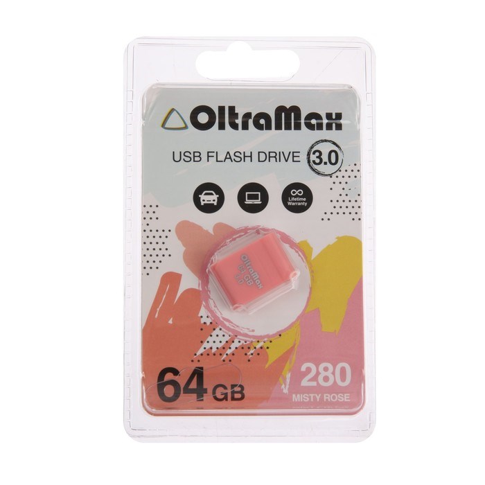 Флешка OltraMax 280, 64 Гб, USB3.0, чт до 70 Мб/с, зап до 20 Мб/с, Misty Rose - фото 51380048 Флешка OltraMax 280, 64 Гб, USB3.0, чт до 70 Мб/с, зап до 20 Мб/с, Misty Rose - фото 51380048