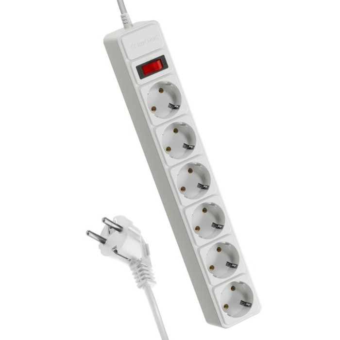 Удлинитель с сетевым фильтром КОСМОС FKsm1.8m-6g(W)16A, 6х1.8м, 16А, IP20 - фото 51380150 Удлинитель с сетевым фильтром КОСМОС FKsm1.8m-6g(W)16A, 6х1.8м, 16А, IP20 - фото 51380150