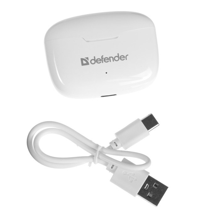 Наушники Defender Twins 903, TWS, вакуумные, микрофон, сенсор, 250 мАч, белые - фото 51380293 Наушники Defender Twins 903, TWS, вакуумные, микрофон, сенсор, 250 мАч, белые - фото 51380293