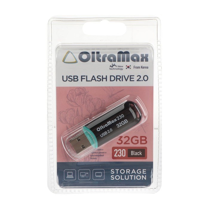 Флешка OltraMax 230, 32 Гб, USB2.0, чт до 15 Мб/с, зап до 8 Мб/с, чёрная - фото 51380302 Флешка OltraMax 230, 32 Гб, USB2.0, чт до 15 Мб/с, зап до 8 Мб/с, чёрная - фото 51380302