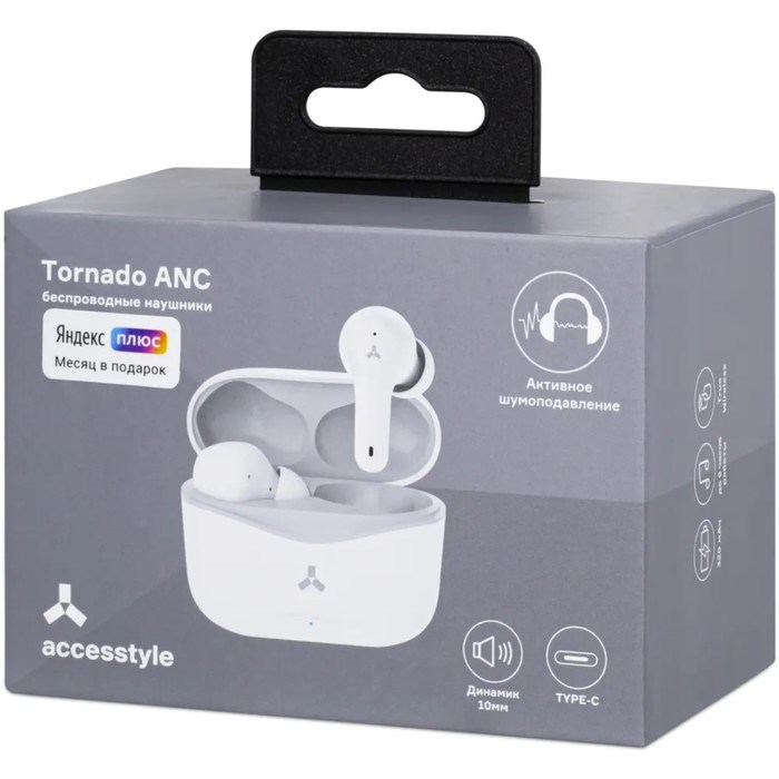 Наушники Accesstyle Tornado ANC, шумоподавление, до 6 часов, 320 мАч, белые - фото 51380459 Наушники Accesstyle Tornado ANC, шумоподавление, до 6 часов, 320 мАч, белые - фото 51380459
