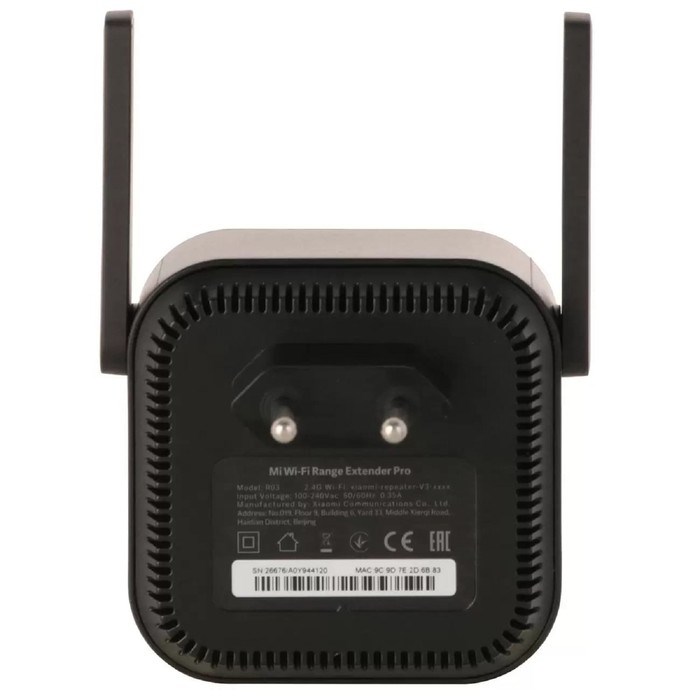 Усилитель сигнала Mi Wi-Fi Range Extender Pro R03, 300 Мб/с, чёрный - фото 51380748 Усилитель сигнала Mi Wi-Fi Range Extender Pro R03, 300 Мб/с, чёрный - фото 51380748