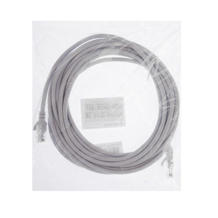 Патч-корд DORI, UTP 4 кат., RJ-45(m)-RJ-45(m), 5 м, серый - фото 51380946 Патч-корд DORI, UTP 4 кат., RJ-45(m)-RJ-45(m), 5 м, серый - фото 51380946