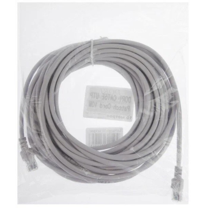 Патч-корд DORI, UTP 4 кат., RJ-45(m)-RJ-45(m), 10 м, серый - фото 51380949 Патч-корд DORI, UTP 4 кат., RJ-45(m)-RJ-45(m), 10 м, серый - фото 51380949