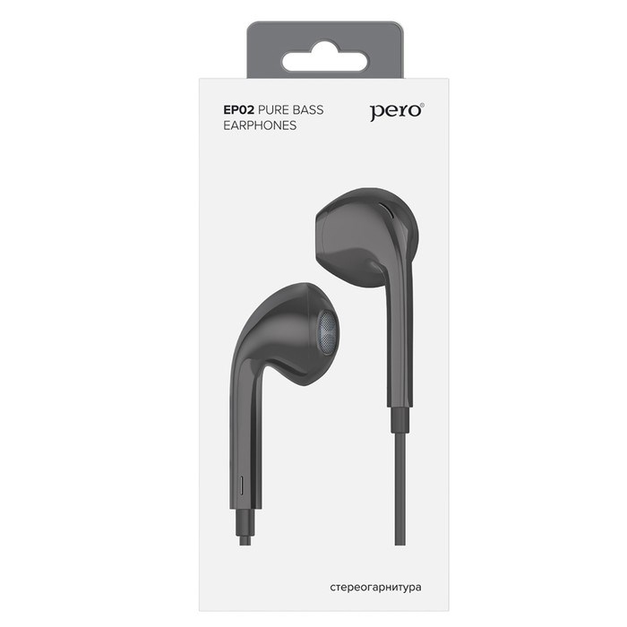 Наушники PERO EP02, вкладыши, микрофон, 110 дБ, 32 Ом, 3.5 mm, 1.2 м, черные - фото 51380995 Наушники PERO EP02, вкладыши, микрофон, 110 дБ, 32 Ом, 3.5 mm, 1.2 м, черные - фото 51380995