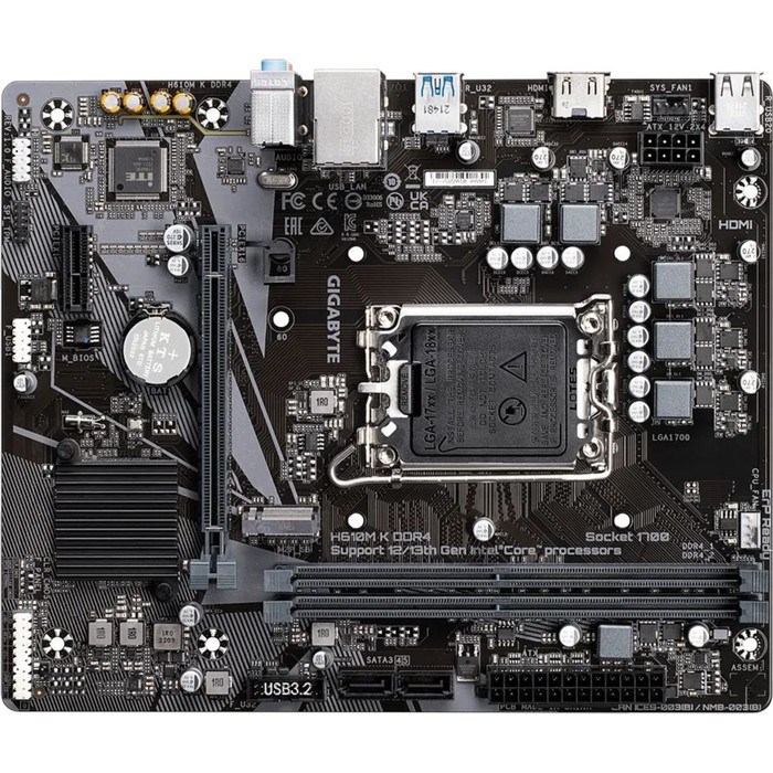 Материнская плата Gigabyte H610M, LGA1700, H610, 2хDDR4, VGA, HDMI, mATX - фото 51381079 Материнская плата Gigabyte H610M, LGA1700, H610, 2хDDR4, VGA, HDMI, mATX - фото 51381079