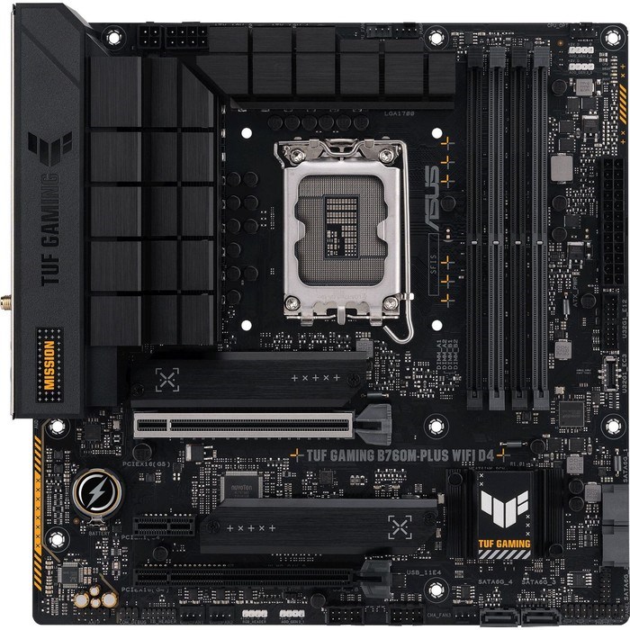 Материнская плата Asus TUF GAMING B760M-PLUS WIFI D4, LGA1700, B760, 4хDDR4, HDMI, DP, mATX 967311 - фото 51381122 Материнская плата Asus TUF GAMING B760M-PLUS WIFI D4, LGA1700, B760, 4хDDR4, HDMI, DP, mATX 967311 - фото 51381122