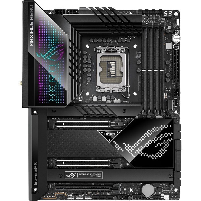 Материнская плата Asus ROG MAXIMUS Z690 HERO, LGA1700, Z690, 4хDDR5, HDMI, ATX - фото 51381160 Материнская плата Asus ROG MAXIMUS Z690 HERO, LGA1700, Z690, 4хDDR5, HDMI, ATX - фото 51381160
