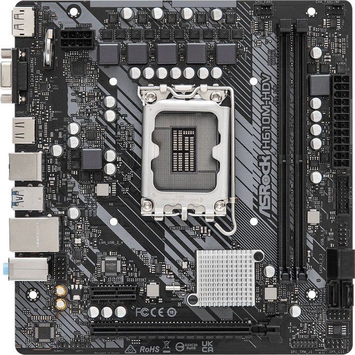 Материнская плата Asrock H610M-HDV, LGA1700, H610, 2хDDR4, HDMI, DP, VGA, mATX - фото 51381197 Материнская плата Asrock H610M-HDV, LGA1700, H610, 2хDDR4, HDMI, DP, VGA, mATX - фото 51381197